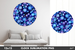 Sparkling Snowflackes PNG, Clock Design PNG Product Image 1