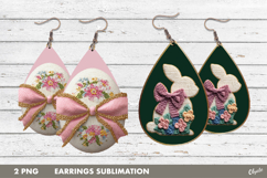 Yarn Easter Earrings PNG, Knitting Easter Earrings PNG Product Image 1