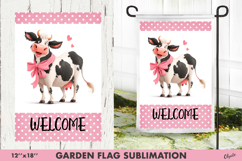 Funny Valentine Cow Garden Flag PNG Product Image 1