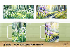 Mug Spring Wrap PNG, Spring Forest Sublimation Product Image 1