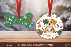 Christmas Dog Ornament Sublimation PNG Product Image 1