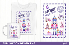 Christmas Stamp Sublimation, Lilac Watercolor Christmas Product Image 1