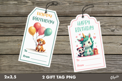 Birthday Gift Tag PNG, Kawaii labels, Gift Tag PNG Product Image 1