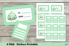 Birthday Stickers PNG, Kawaii Birthday Sticker Printable PNG Product Image 1