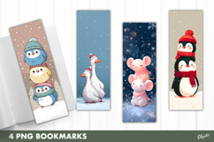 Cute Christmas Bookmark Sublimation PNG Product Image 1