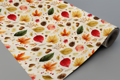 Watercolor Fall Elements Seamless Pattern and Digital Paper Product Image 9