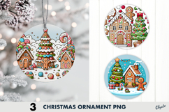 Gingerbread Ornament Sublimation PNG, Christmas Ornament  Product Image 1