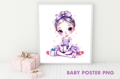 Baby Poster PNG. Cute Lilac Beautiful Ballerina PNG Product Image 1