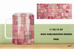 Patchwork Mug Sublimation Wrap. 11 OZ, 15 OZ Mug PNG Product Image 1