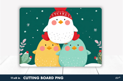 Cutting Board, Winter Bird Sublimation PNG Product Image 1