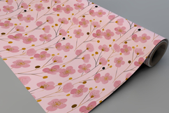 Pink and Gold Flowers Seamless Pattern and Digital paper Product Image 9