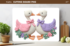 Easter Kitchen Cutting Board PNG, Easter Pair of Geese PNG Product Image 1