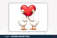 Cute Valentine Animal Cutting Board PNG Product Image 1