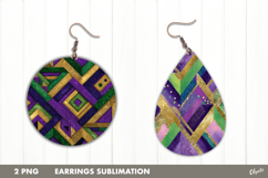Earring Teardrop Mardi Gras, Earring Round Mardi Gras PNG Product Image 1