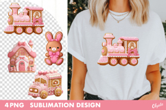 Gingerbread Sublimation. Pink Christmas Sublimation PNG Product Image 1