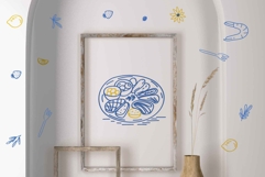 Mediterranean Amalfi Summer Art Style Outline Contour Icon Product Image 10