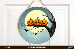 Funny Pumpkins, Halloween Round Sign PNG Product Image 1