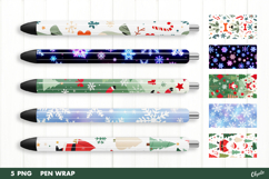 Christmas Pen Wraps. Sublimation Pen Wrap PNG Product Image 1