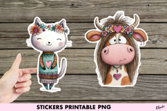 Funny Retro Animal Sticker PNG, Groovy Animal PNG Product Image 1