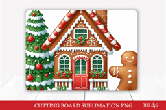 Gingerbread House Christmas Cutting Board PNG Product Image 1