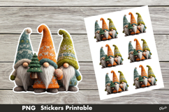 Crochet Gnome Sticker PNG. Christmas Gnome Stickers PNG Product Image 1