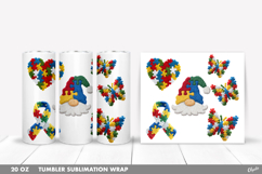 Awareness Autism 20 OZ Tumbler Wrap PNG Product Image 1