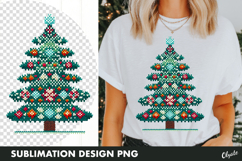 Knitting Christmas Tree Sublimation PNG. Christmas Tshirt Product Image 1