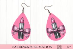 Pink Lipstick Coquette Earring PNG. Valentine’s Day PNG Product Image 1