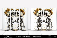 Golden Skeletons PNG. Valentine’s Day Tumbler Wrap PNG Product Image 1