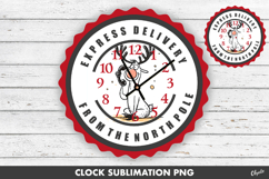 Christmas Clock Face Sublimation PNG. Santa Clock Design Product Image 1