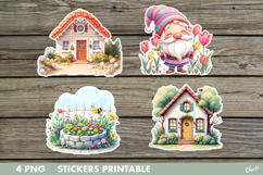 Spring Garden Stickers PNG. Spring Sticker Printable PNG Product Image 1