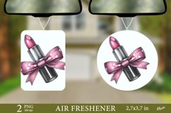 Pink Lipstick with Bow PNG. Valentine Air Freshener PNG Product Image 1