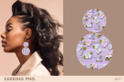 Pastel Earrings Design PNG, Cute Earring Sublimation PNG Product Image 1