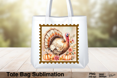 Turkey Thanksgiving Day, Tote Bag Sublimation PNG Product Image 1