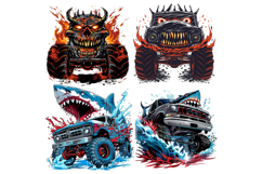 50 Monster Truck Clipart PNG Bundle Product Image 9