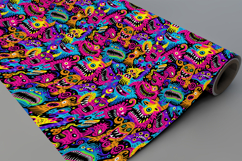Cute Monster Doodle Art Seamless Pattern and Digital Paper Product Image 9