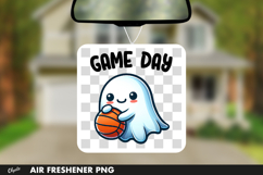 Halloween Air Freshener PNG. Football Ghost PNG Product Image 1