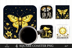 Black Magical Coaster PNG. Black and Gold Coaster PNG Product Image 1