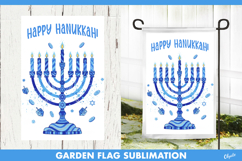 Hanukkah Garden Flag PNG, Happy Hanukkah Sublimation Product Image 1