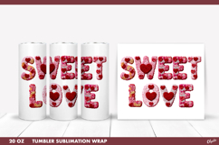 Valentine's Day Tumbler Sublimation PNG, 20 OZ Tumbler PNG Product Image 1