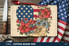 Retro Veterans Day, Patriotic PNG, Cutting Board Sublimation Product Image 1