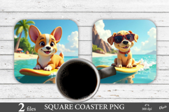 Cute Animal Coaster. Summer Coaster Sublimation Product Image 1