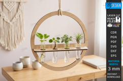 Hanging Plant Pot Holder Laser Cut Bundle | Flowerpot Hanger Product Image 12