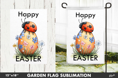 Easter Garden Flag PNG. Lady Bug Sublimation Product Image 1