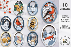 Winter Layered Decors Bundle Laser Cut. Wall decor SVG Product Image 1