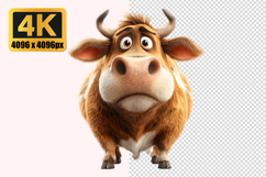 Bull with a Skeptical or Annoyed Expression Transparent PNG Product Image 1