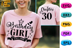 30th Birthday Girl Svg, Png, Est 1996 Chapter 30 Woman Shirt Product Image 1