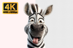 Zebra with Tongue Transparent PNG Product Image 1