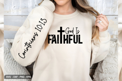 God Is Faithful - Christian Sleeve T-Shirt Design Product Image 3