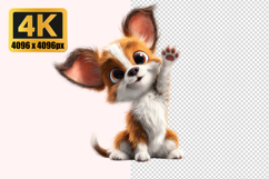 Fluffy Puppy with Large Ears Transparent PNG Product Image 1